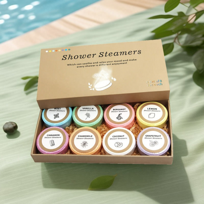 Aromatherapy Shower Steamers 8-pack kraft gift box